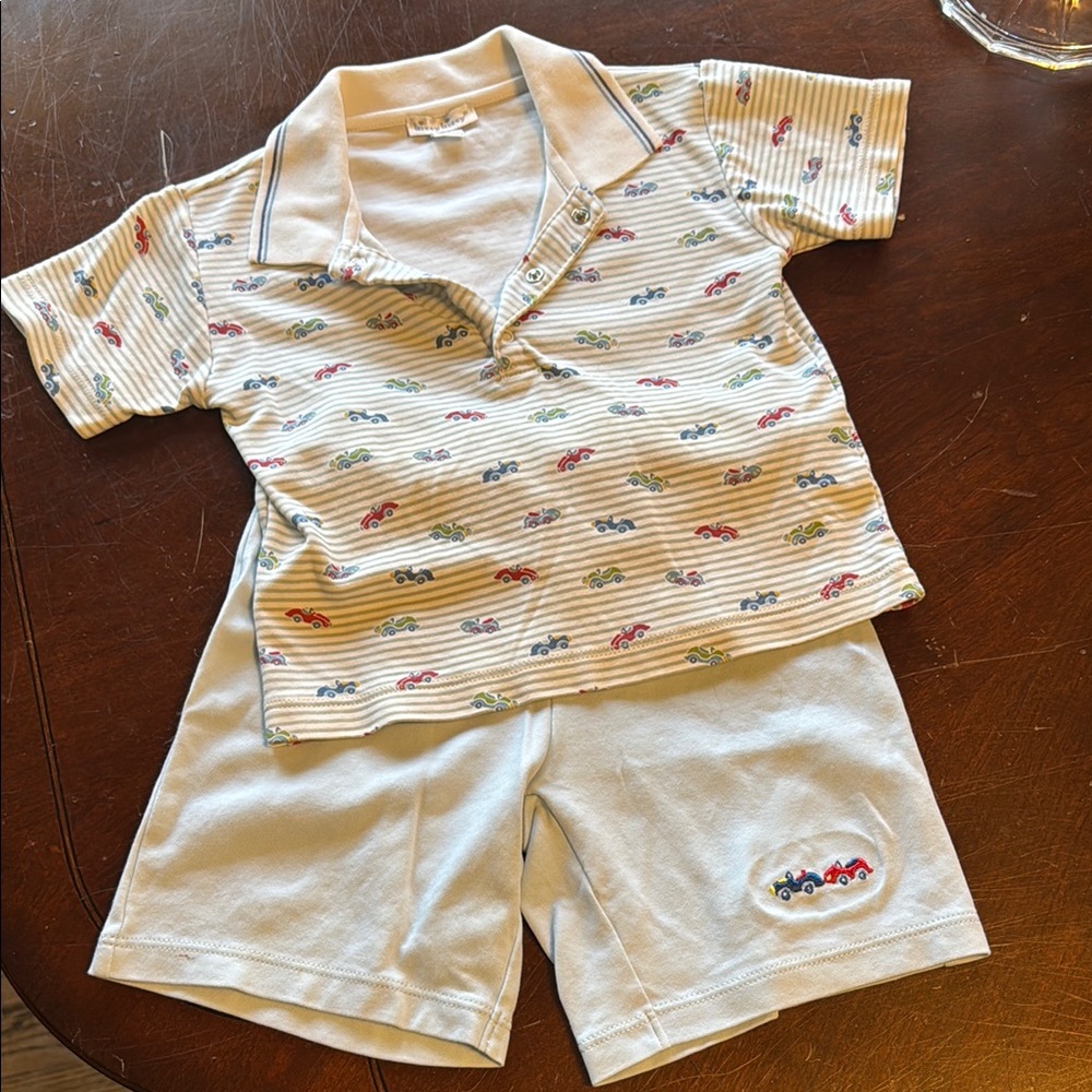 COPY - Baby Polo Shirt and Shorts Set with Car Print